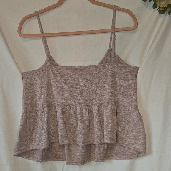 Lulu's Tan Peplum Tank Top Medium - Picture 5 of 8
